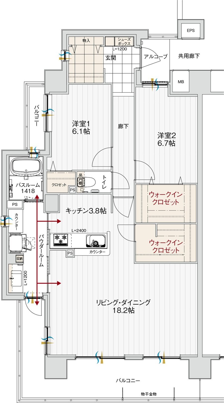 アルファステイツ北長野 間取り A type［メニュー1］