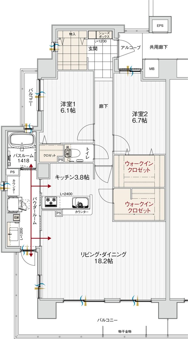 アルファステイツ北長野 間取り A type［メニュー1］