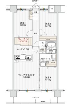 アルファステイツ北長野 間取り C type［メニュー2］