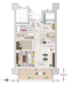 ポレスター大和中央 間取り Bタイプ