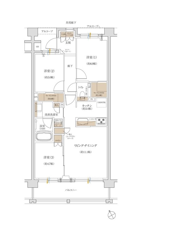 ジオ荻窪 間取り H1'／H3' type