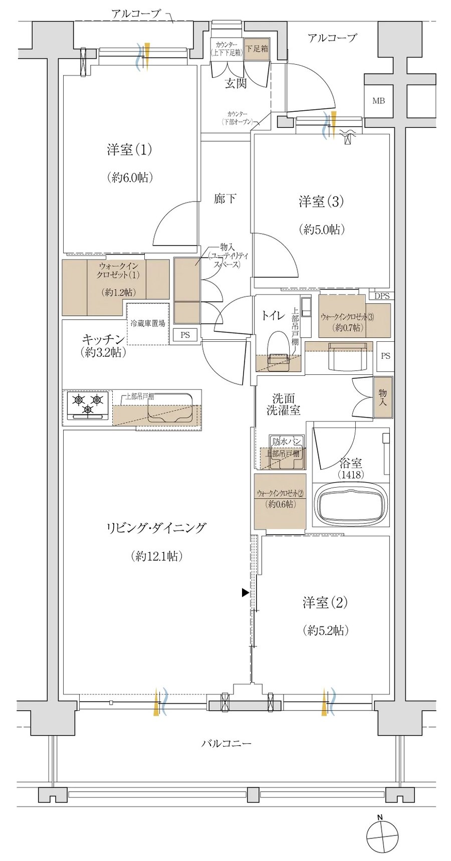 ジオ荻窪 間取り B1/B2 type