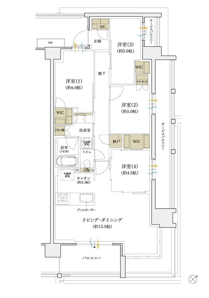 シエリアシティ横浜東戸塚 間取り A1 type【第2期4次】