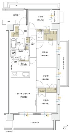シエリアシティ横浜東戸塚 間取り C1 type【先着順】