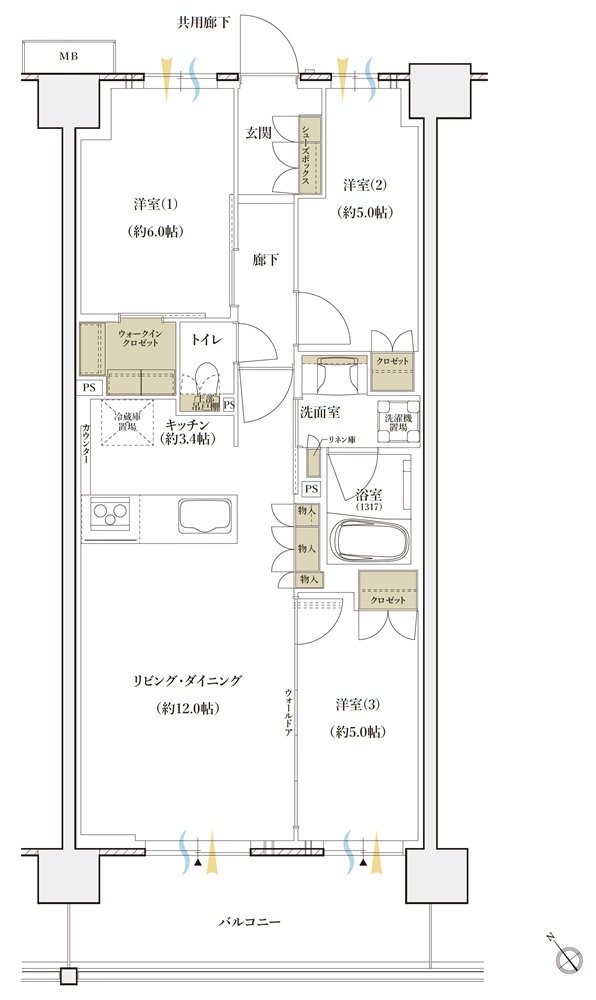 シエリアシティ横浜東戸塚 間取り E5 type【先着順】