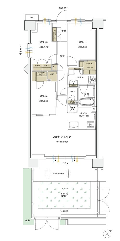 シエリアシティ横浜東戸塚 間取り E11g type【第2期10次】