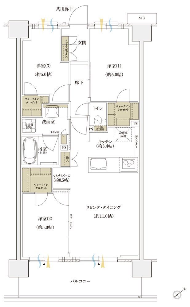 シエリアシティ横浜東戸塚 間取り C6 type【第2期4次】