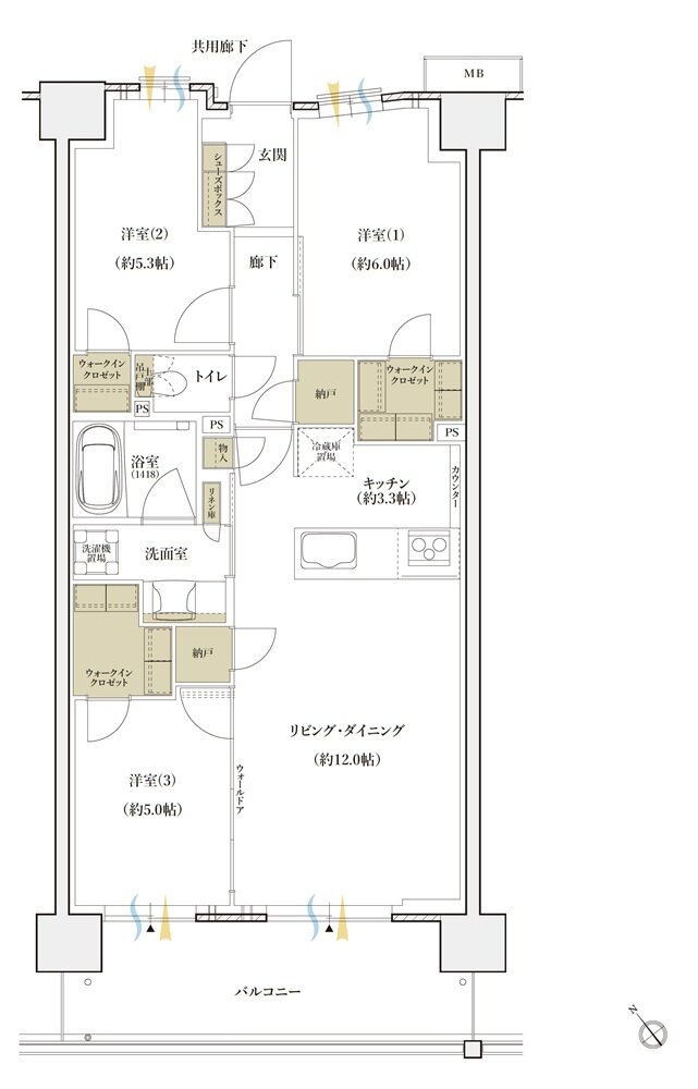 シエリアシティ横浜東戸塚 間取り E4 type【第2期7次】