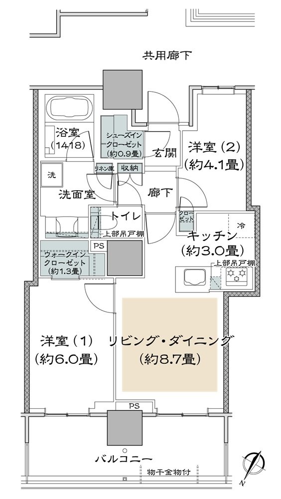 リーフィアタワー海老名クロノスコート 間取り 50A type