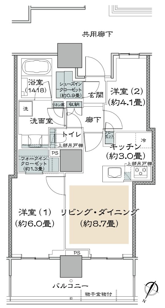 リーフィアタワー海老名クロノスコート 間取り 50A type