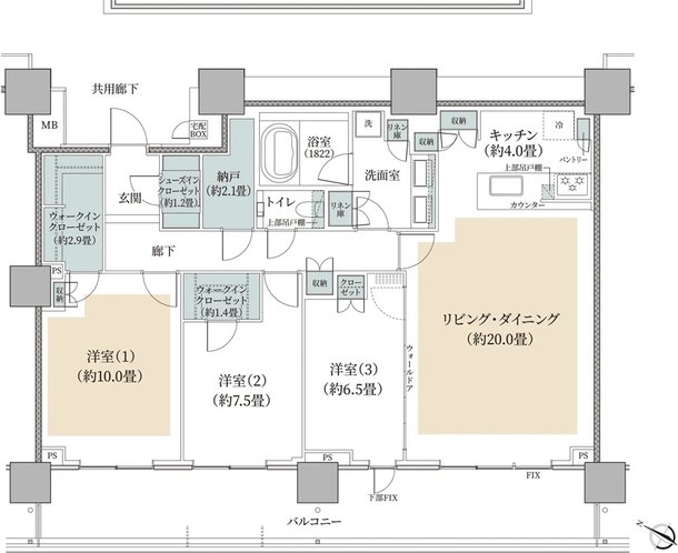 リーフィアタワー海老名クロノスコート 間取り P-115A type