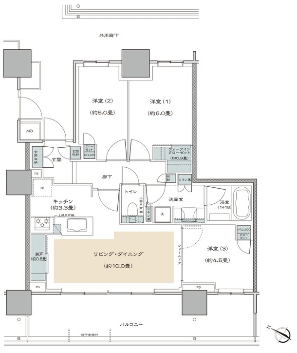 リーフィアタワー海老名クロノスコート 間取り 65B type