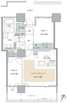 リーフィアタワー海老名クロノスコート 間取り 60A type
