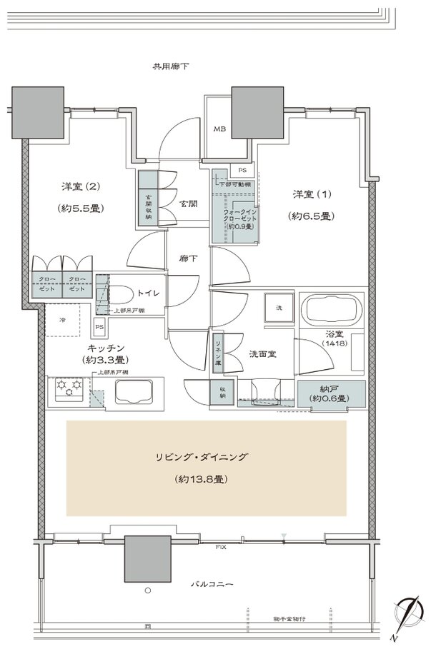 リーフィアタワー海老名クロノスコート 間取り 65C type