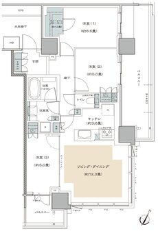 リーフィアタワー海老名クロノスコート 間取り 75C type