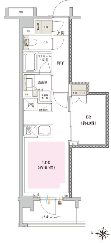 イノバスすみだ八広 間取り Cbタイプ
