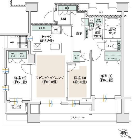 プラウド三鷹 間取り L type