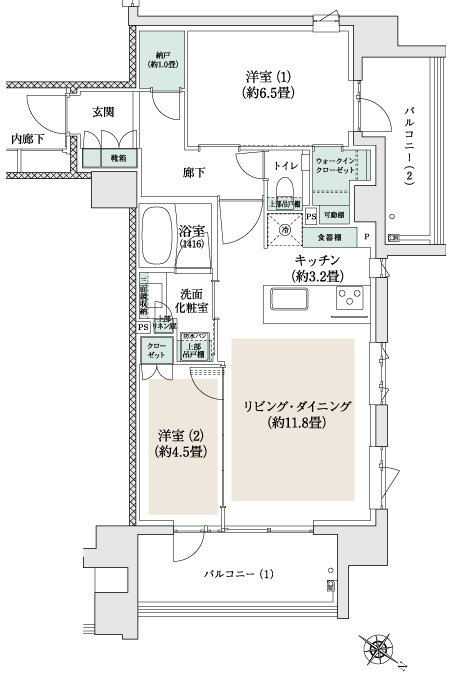 プラウド三鷹 間取り J type