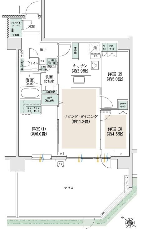 プラウド三鷹 間取り Ct type