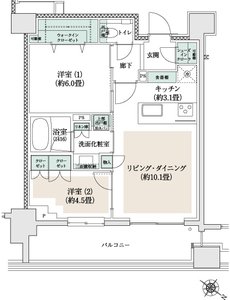 プラウド三鷹 間取り F type