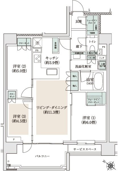 プラウド三鷹 間取り B type