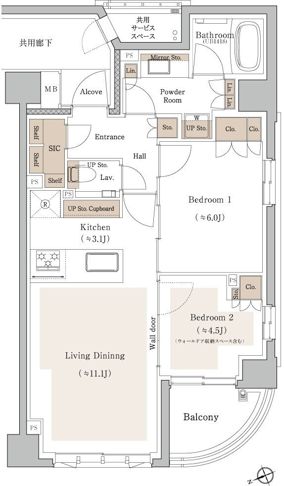 プラウド吉祥寺本町 間取り F type