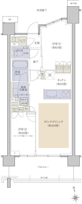 プラウドシティ国立 間取り A-10 type