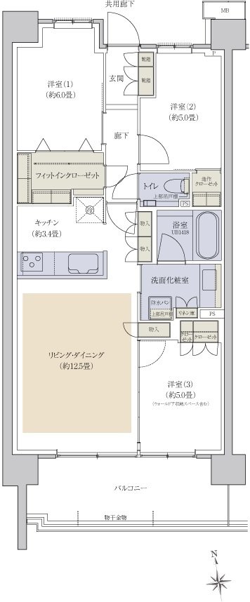 プラウドシティ国立 間取り D-14 type