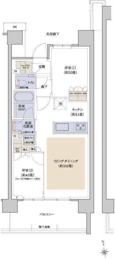 プラウドシティ国立 間取り F-09 type