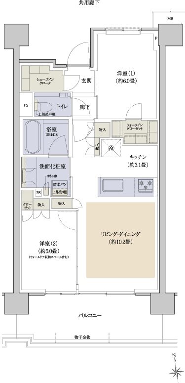 プラウドシティ国立 間取り F-08 type