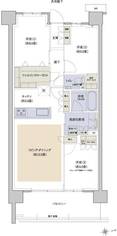 プラウドシティ国立 間取り E-01 type