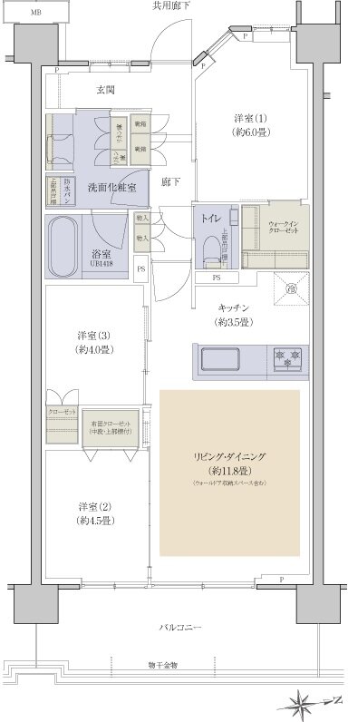 プラウドシティ国立 間取り E-06 type