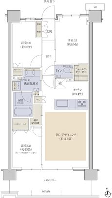 プラウドシティ国立 間取り F-16 type