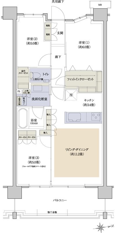 プラウドシティ国立 間取り B-05 type