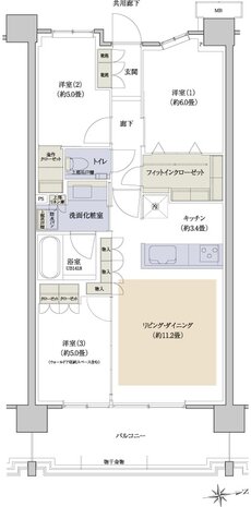 プラウドシティ国立 間取り B-05 type