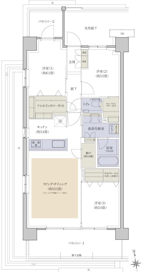 プラウドシティ国立 間取り C-01 type