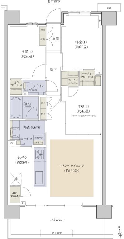 プラウドシティ国立 間取り F-10 type