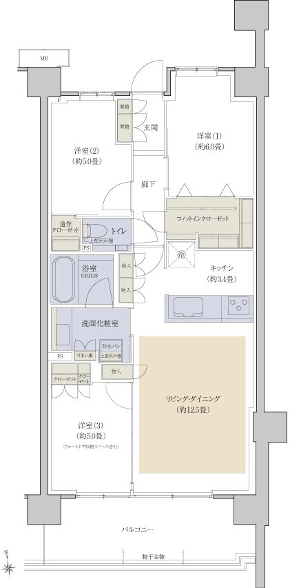 プラウドシティ国立 間取り D-16 type