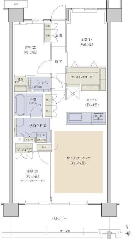 プラウドシティ国立 間取り F-11 type
