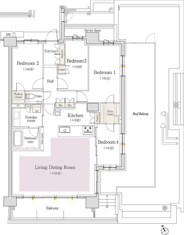 プラウド池下高見 間取り Kr type