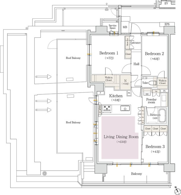 プラウド池下高見 間取り Mr type