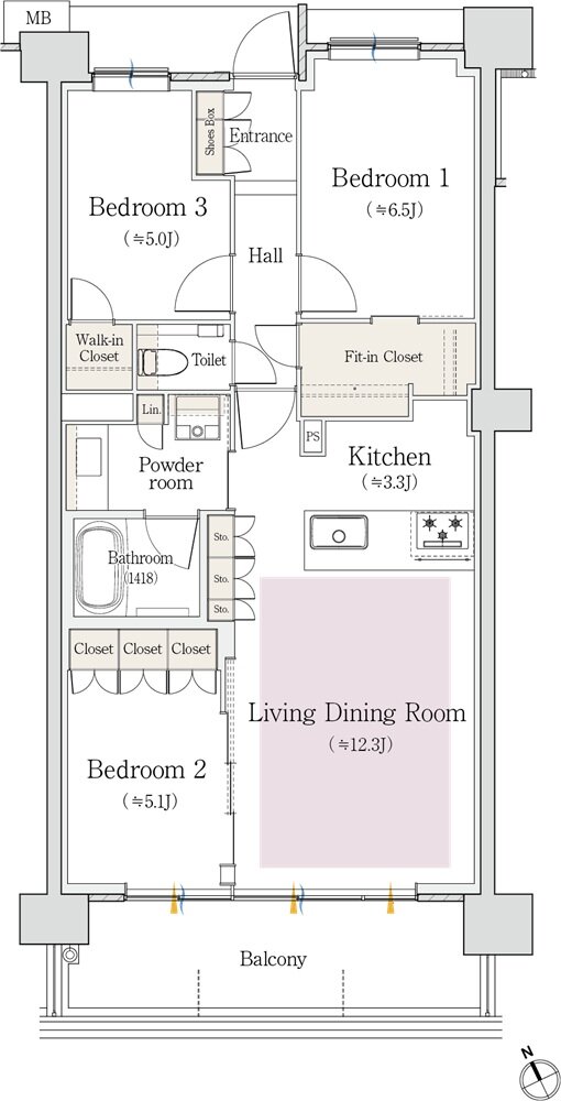 プラウド池下高見 間取り G type