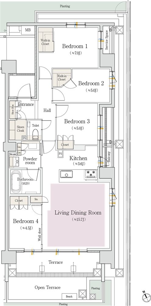 プラウド池下高見 間取り Ht type