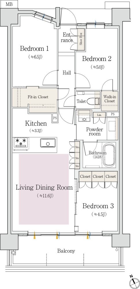 プラウド池下高見 間取り C type