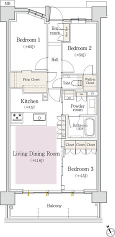 プラウド池下高見 間取り C type