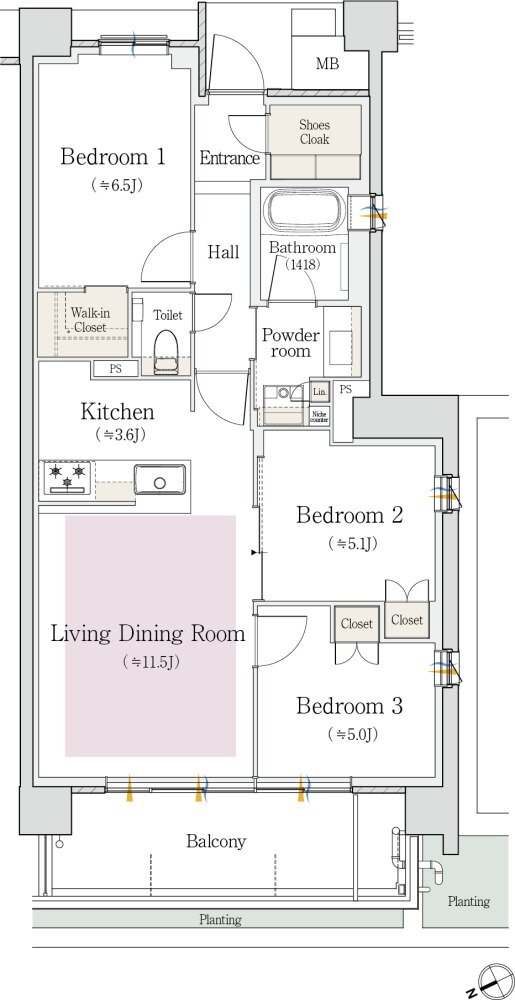 プラウド池下高見 間取り J type