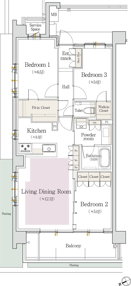 プラウド池下高見 間取り I type
