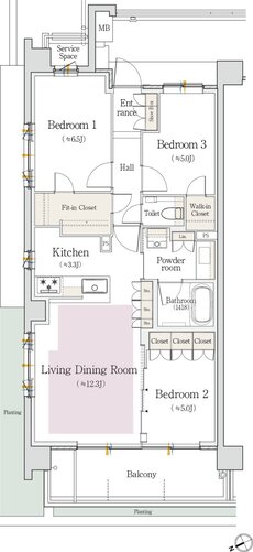 プラウド池下高見 間取り I type