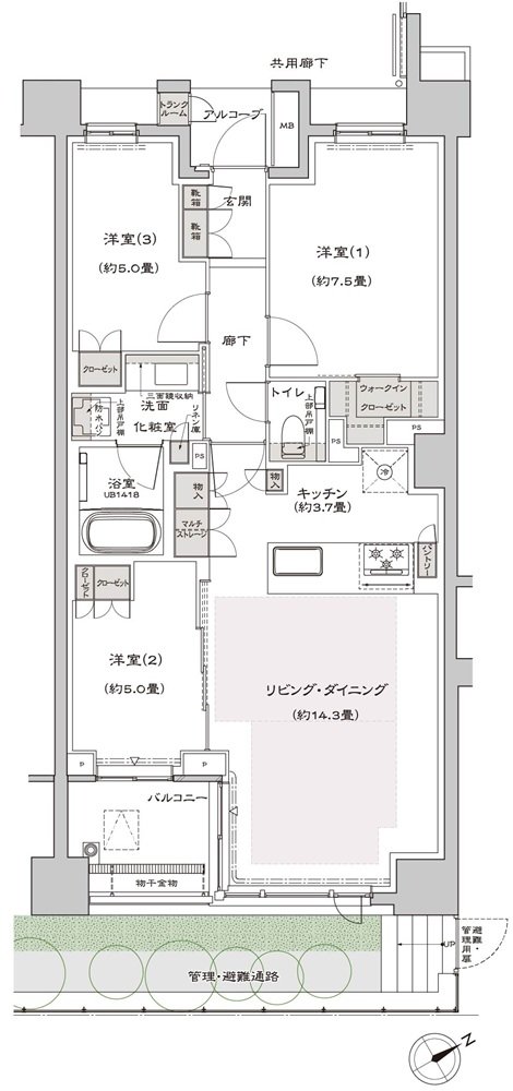 プラウド八事清水ケ岡 間取り I1 type
