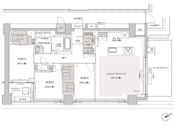 プラウド八事清水ケ岡 間取り P-Pr type